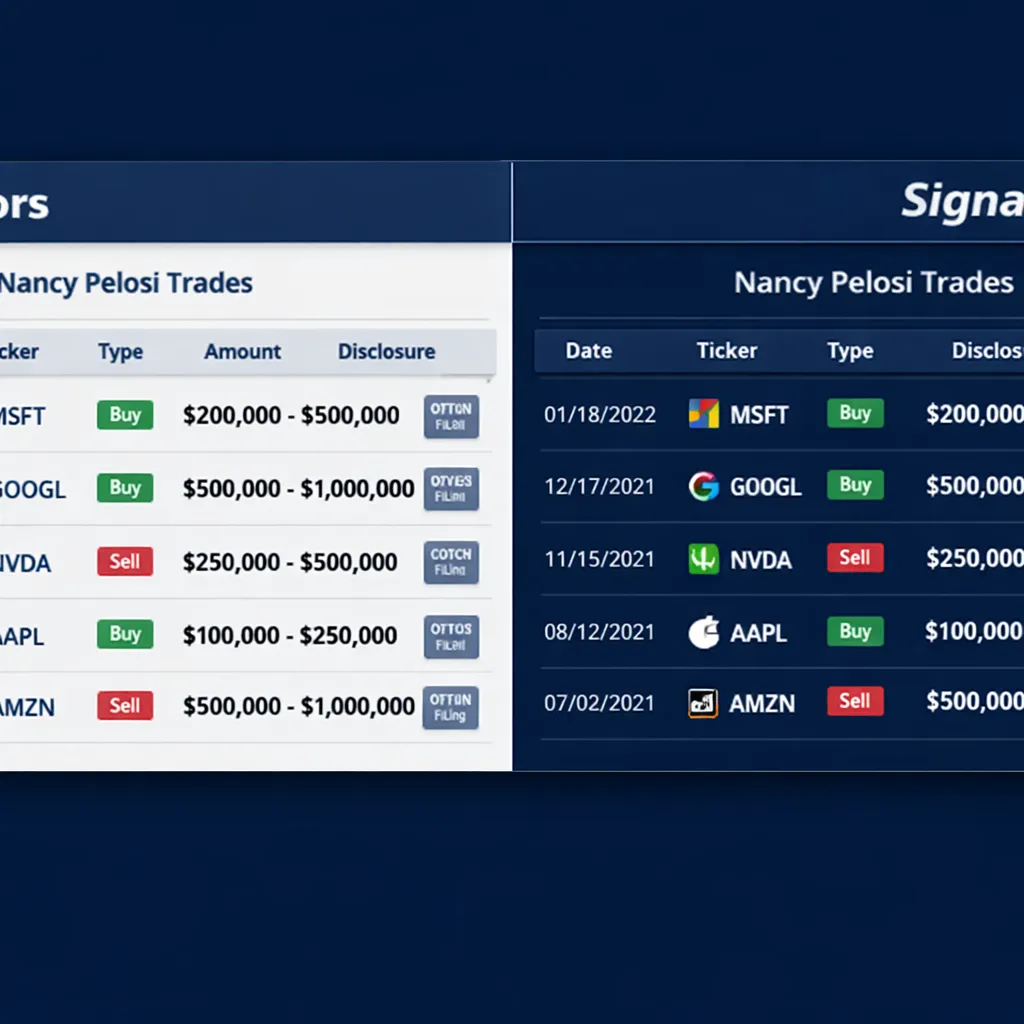 () detailed comparison dashboard showing ProBors interface on left half and Signal8.ai interface on right half, both