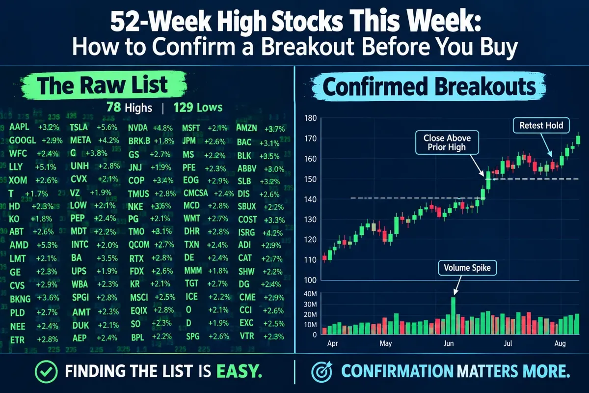 How do you find stocks hitting 52-week highs this week?