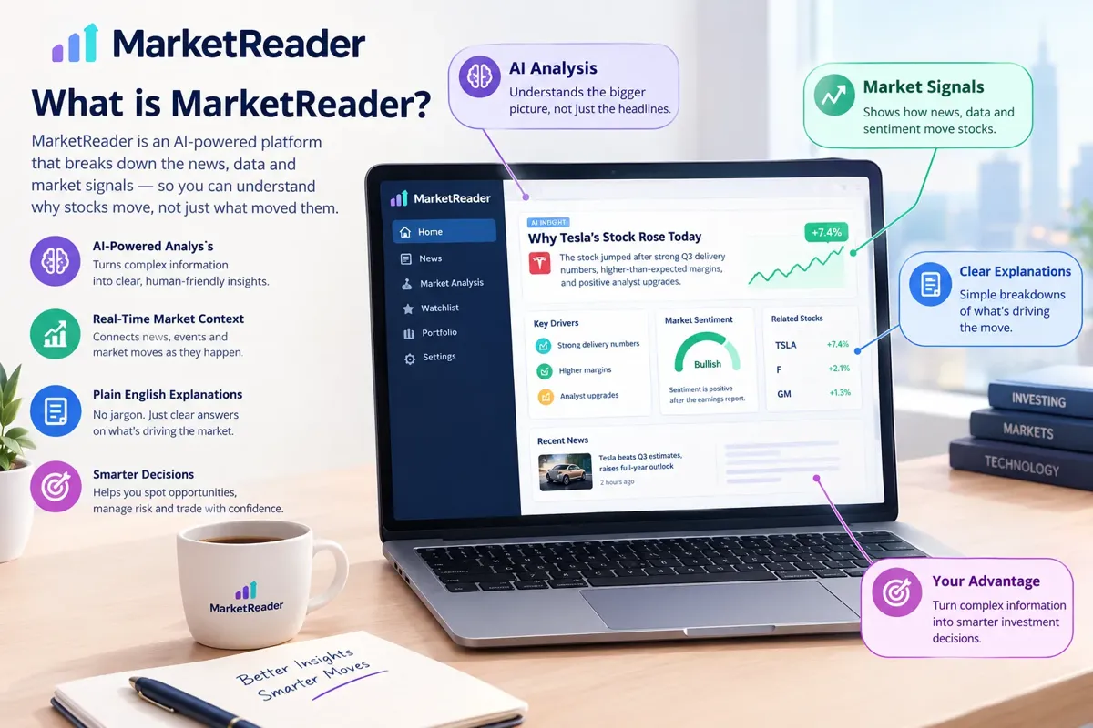 How does MarketReader explain why a stock moved?