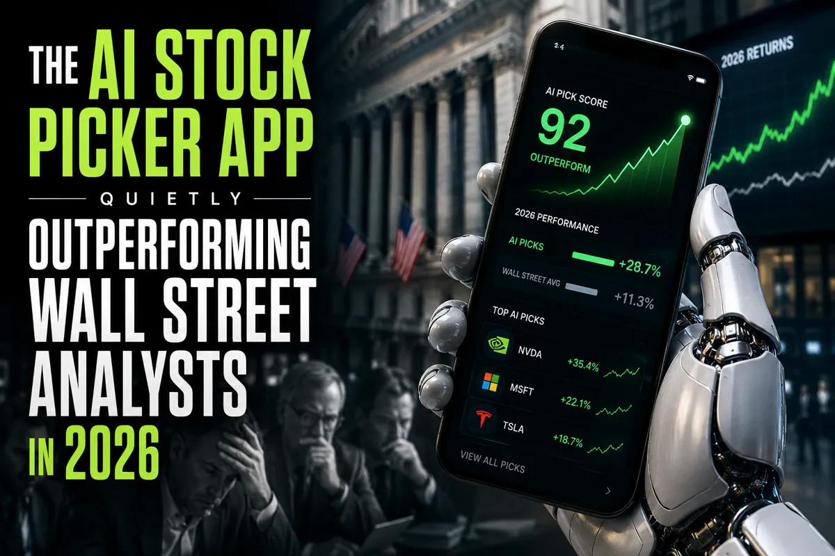 "The AI Stock Picker App Quietly Outperforming Wall Street Analysts in 2026". Modern design, , , aesthetic. Background