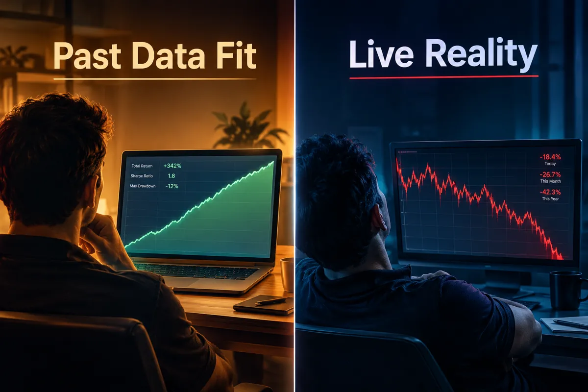 Backtest vs live trading performance gap in AI stock prediction