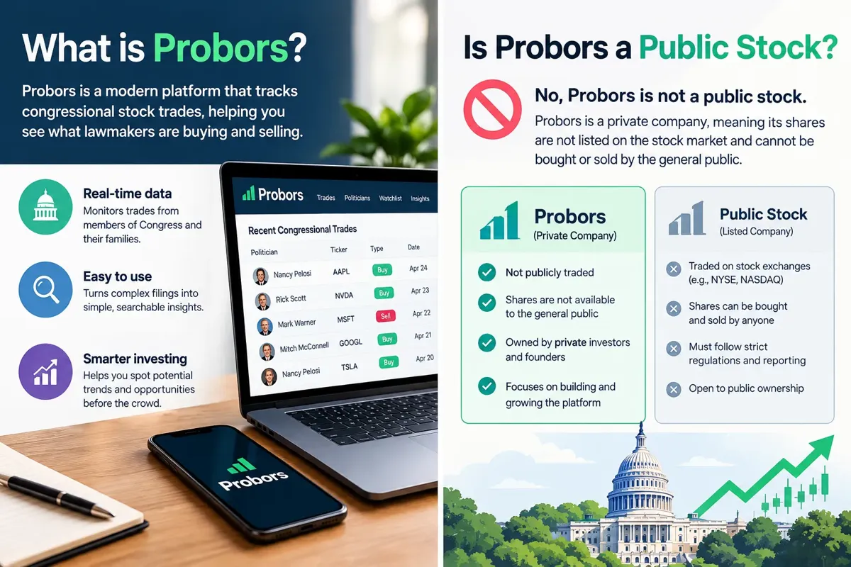 What Probors tracks: congressional trades